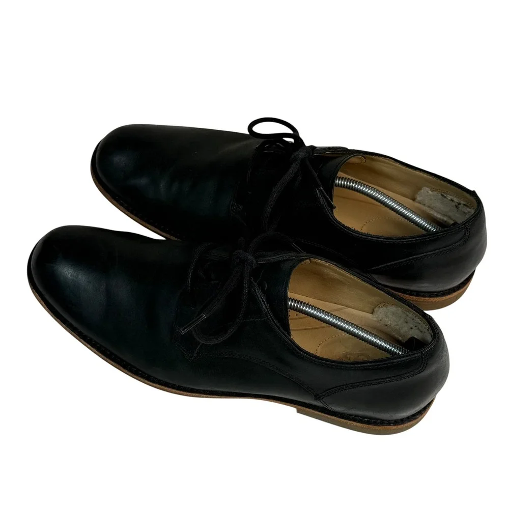 UGG Freamon Mens Black Leather Lace Up Plain Toe Oxford Dress Shoes